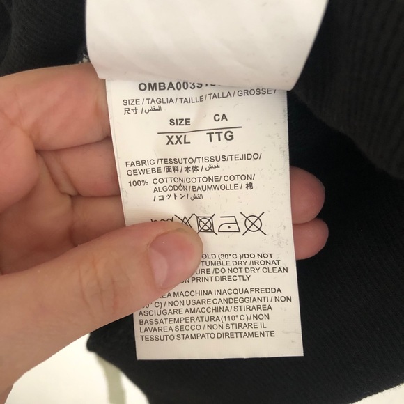 OFF-WHITE Tape Diag Arrows Hoodie Black/Beige - Picture 6 of 8